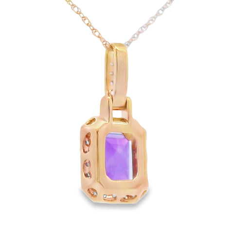 Bids.com Amethyst Diamond Fashion Pendants 10KT Yellow Gold Pendants White Smoke