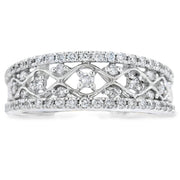 Bids.com .50ct Diamond Fashion band rings 10KT White Gold Rings