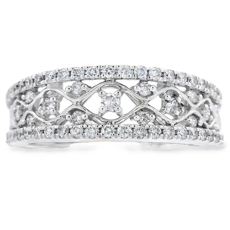 Bids.com .50ct Diamond Fashion band rings 10KT White Gold Rings