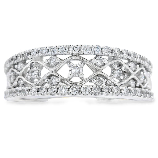 Bids.com .50ct Diamond Fashion band rings 10KT White Gold Rings