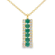 Bids.com .30ct Emerald Diamond Fashion Pendants 14KT Yellow Gold Pendants