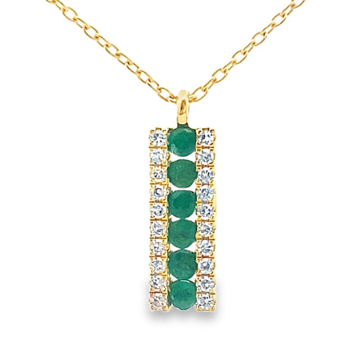 Bids.com .30ct Emerald Diamond Fashion Pendants 14KT Yellow Gold Pendants
