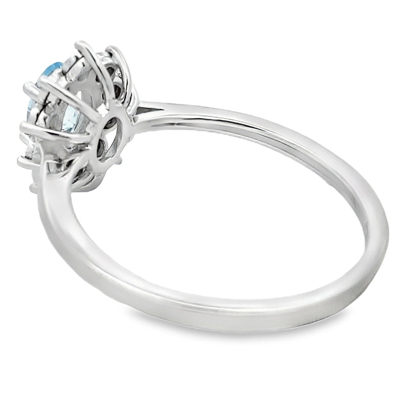 Bids.com .43ct Aquamarine Diamond Ring 10KT White Gold Rings