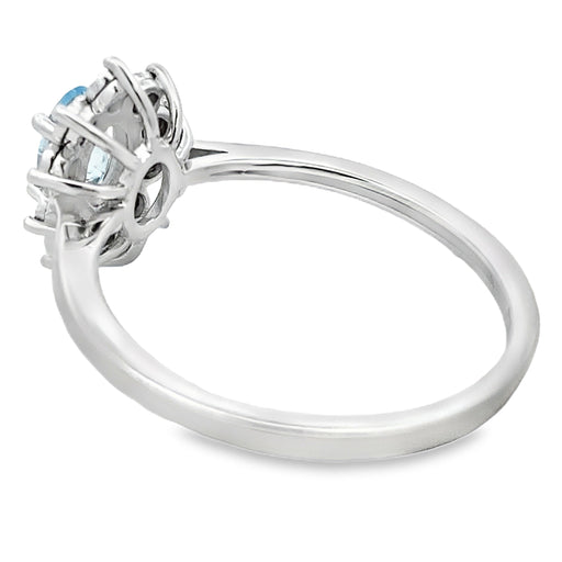 Bids.com .43ct Aquamarine Diamond Ring 10KT White Gold Rings