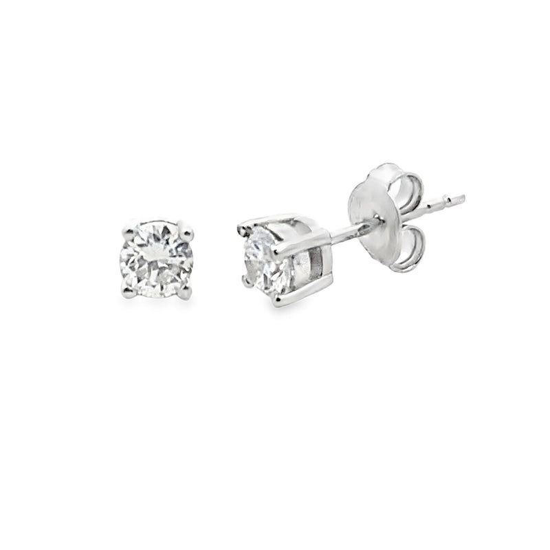 Bids.com .50ct Lab Grown Diamond Stud Earrings Sterling Silver Earrings