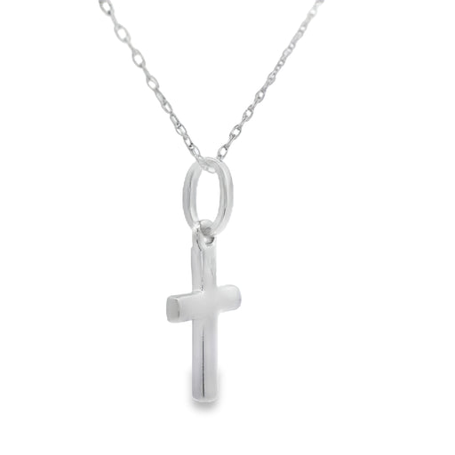 Bids.com .05ct Diamond Cross Religious Pendant 14KT White Gold Pendants