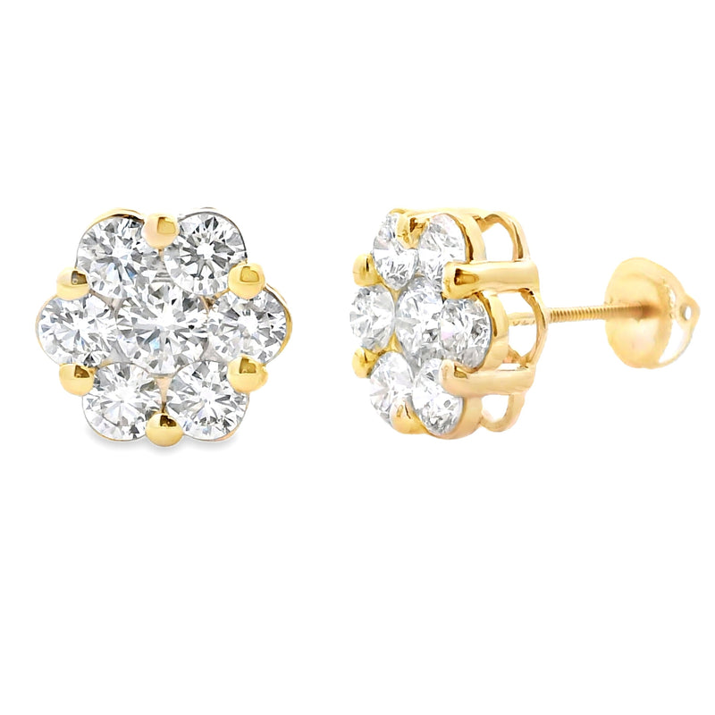 Bids.com 3.93ct Lab Grown Diamond Earrings 14KT Yellow Gold Earrings