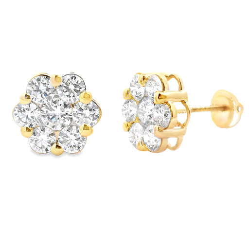 Bids.com 3.93ct Lab Grown Diamond Earrings 14KT Yellow Gold Earrings White Smoke Default Title