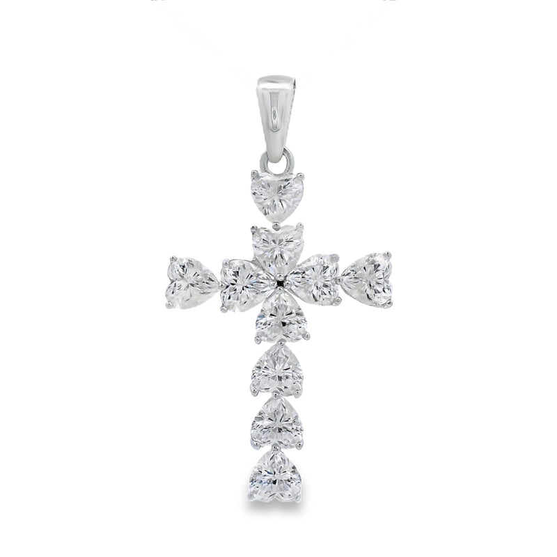 Bids.com Moissanite Cross Religious Pendant Sterling Silver Pendants