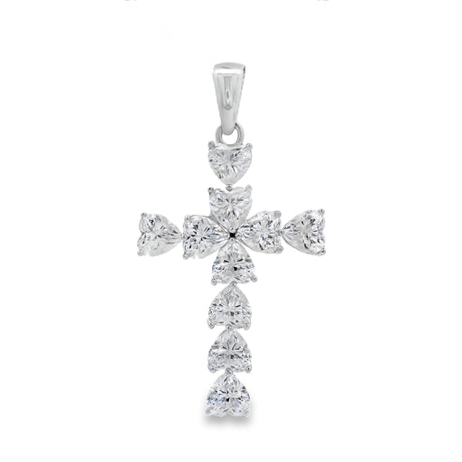 Bids.com Moissanite Cross Religious Pendant Sterling Silver Pendants