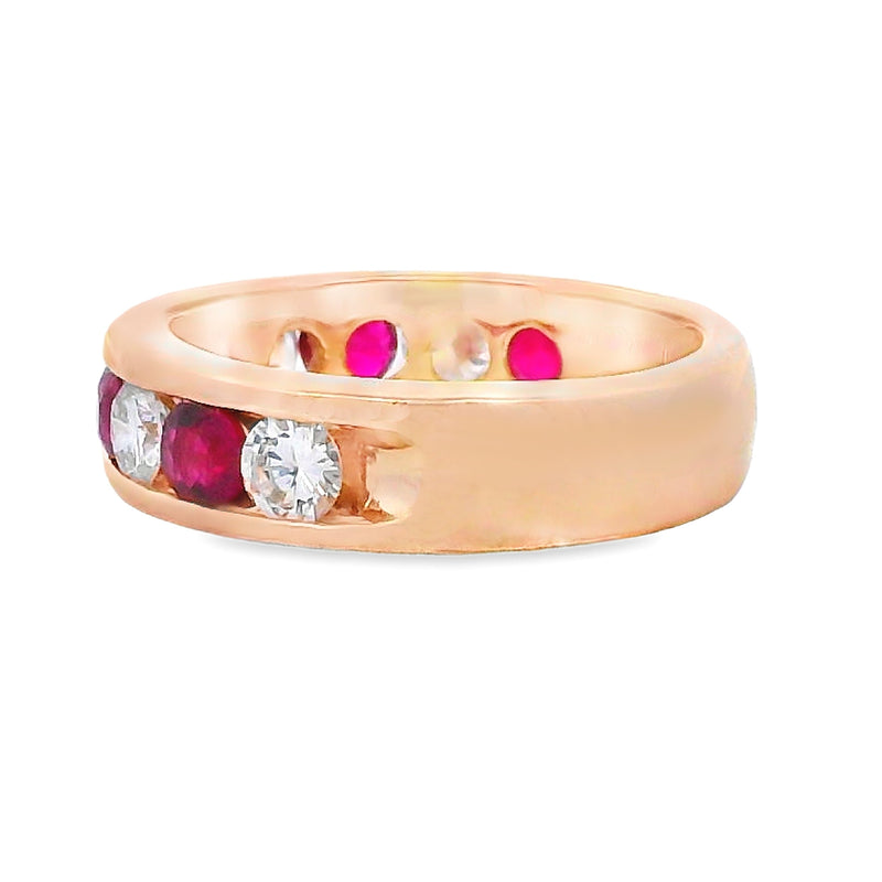 Bids.com 2.50ct Ruby Diamond Wedding Band Ring 14KT Yellow Gold Rings