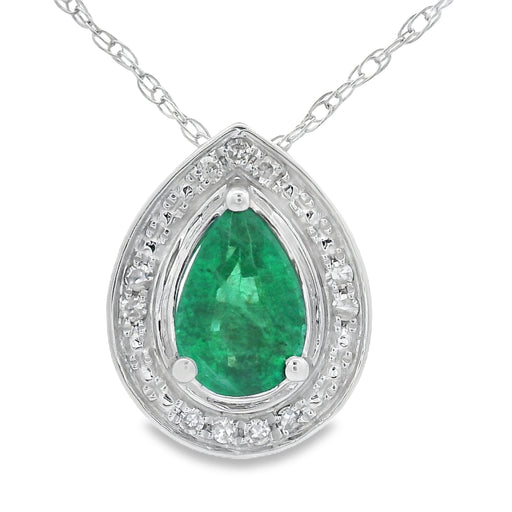 Bids.com .41ct Emerald Diamond Fashion Pendants 10KT White Gold Pendants