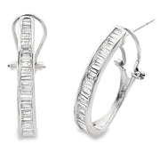 Bids.com 1.00ct Lab Grown Diamond Hoop Earrings 14KT White Gold Earrings