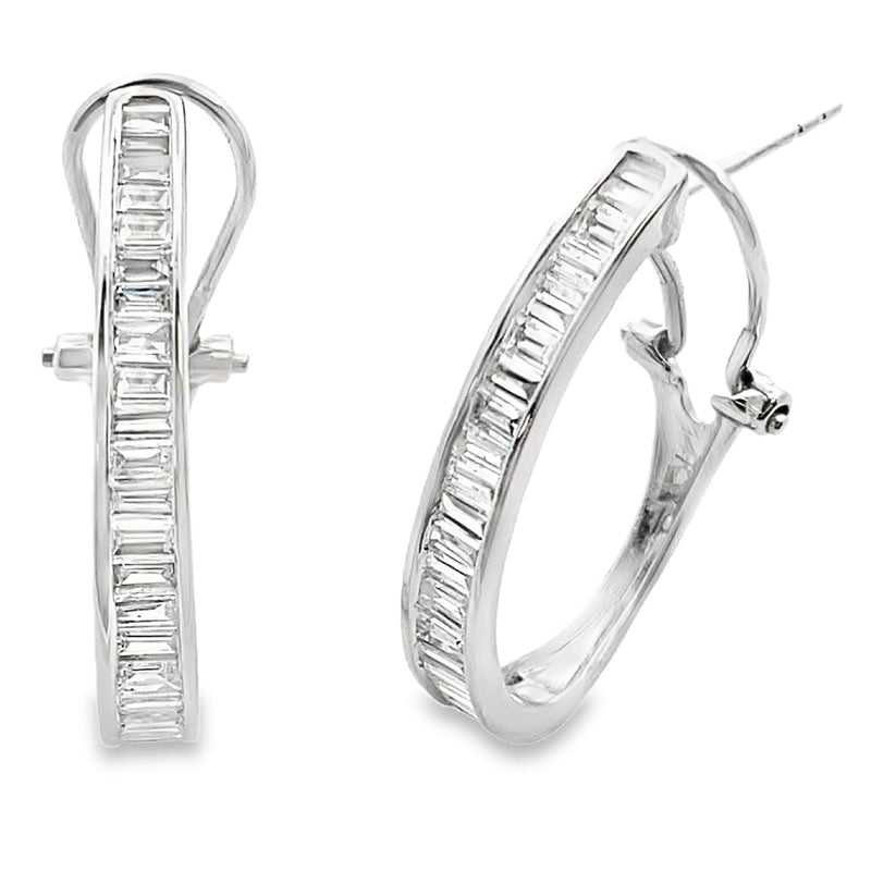 Bids.com 1.00ct Lab Grown Diamond Hoop Earrings 14KT White Gold Earrings