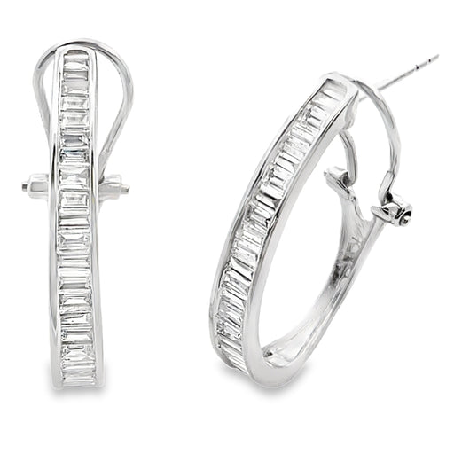 Bids.com 1.00ct Lab Grown Diamond Hoop Earrings 14KT White Gold Earrings