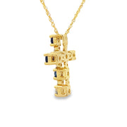 Bids.com .32ct Sapphire Cross Religious Pendant 10KT Yellow Gold Pendants