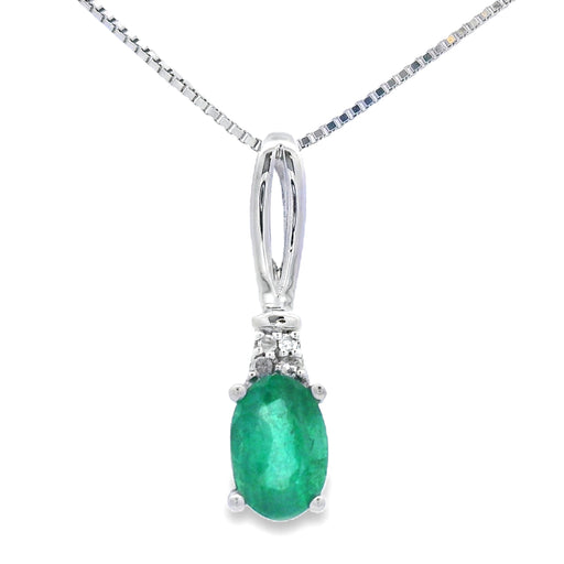 Bids.com .25ct Emerald Diamond Fashion Pendants 10KT White Gold Pendants