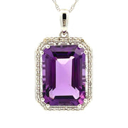 Bids.com Amethyst Diamond Fashion Pendants 14KT White Gold Pendants