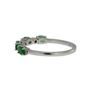 Bids.com Emerald Diamond Fashion band rings 14KT White Gold Rings