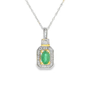 Bids.com .57ct Emerald Diamond Fashion Pendants 14KT Yellow Gold Pendants