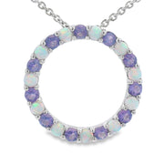 Bids.com Created Opal Circle of Love Pendant Sterling Silver Pendants