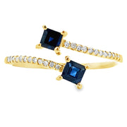 Bids.com .61ct Sapphire Diamond Ring 14KT Yellow Gold Rings