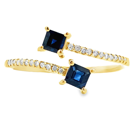 Bids.com .61ct Sapphire Diamond Ring 14KT Yellow Gold Rings