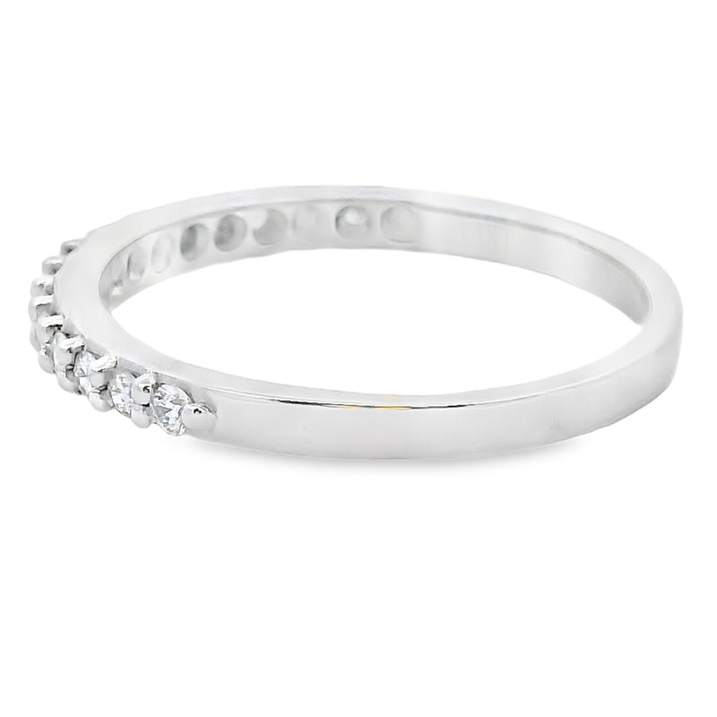 Bids.com .25ct Diamond Wedding Band Ring 14KT White Gold Rings