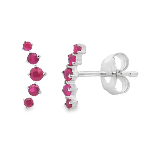 Bids.com .24ct Ruby Earrings 14KT White Gold Earrings