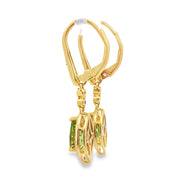 Bids.com 1.88ct Peridot Diamond Dangle Earrings 10KT Yellow Gold Earrings