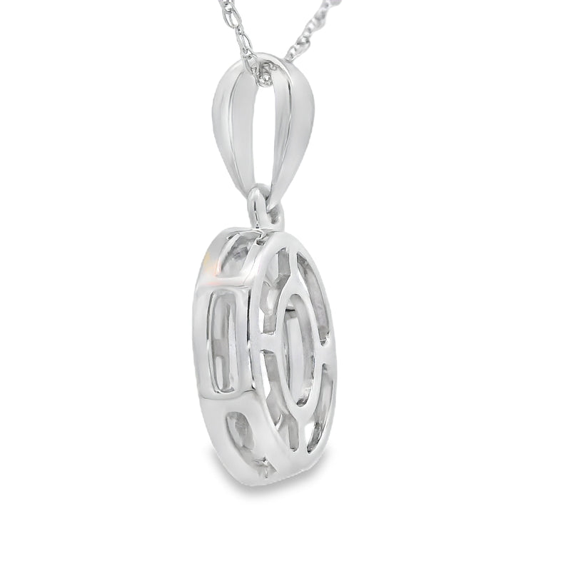 Bids.com Rose Quartz Diamond Fashion Pendants 10KT White Gold Pendants
