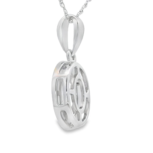 Bids.com Rose Quartz Diamond Fashion Pendants 10KT White Gold Pendants