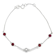 Bids.com .71ct Ruby Diamond Bracelet 14KT White Gold Bracelets