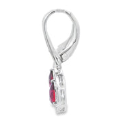 Bids.com 1.05ct Garnet Diamond Dangle Earrings 10KT White Gold Earrings