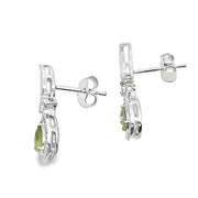 Bids.com .52ct Peridot Diamond Dangle Earrings 10KT White Gold Earrings