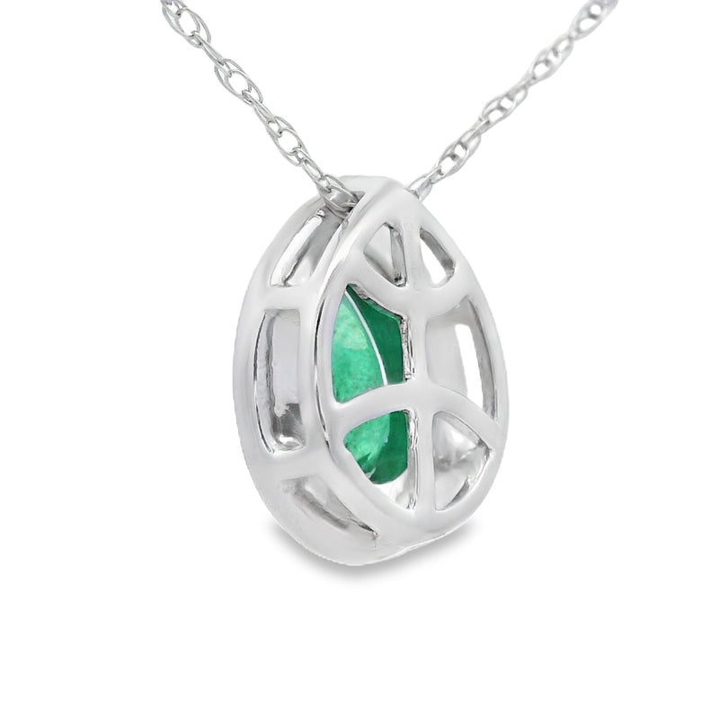 Bids.com .41ct Emerald Diamond Fashion Pendants 10KT White Gold Pendants