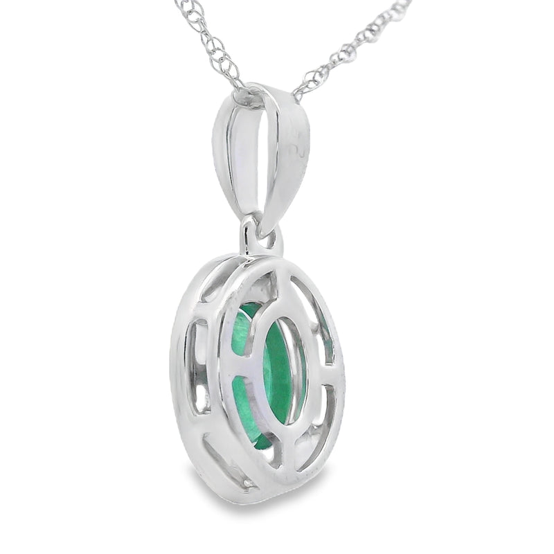 Bids.com .46ct Emerald Diamond Fashion Pendants 10KT White Gold Pendants