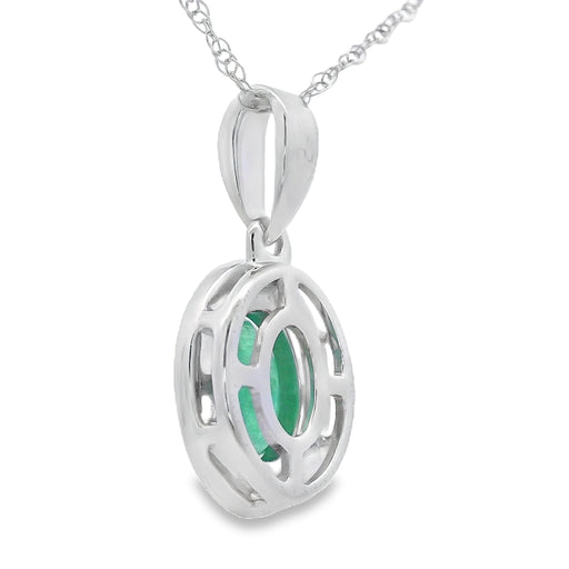 Bids.com .46ct Emerald Diamond Fashion Pendants 10KT White Gold Pendants