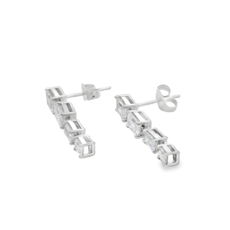 Bids.com Lab Grown Diamond Dangle Earrings 14KT White Gold Earrings