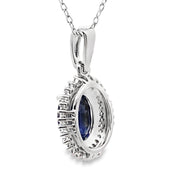Bids.com Sapphire Diamond Fashion Pendants 10KT White Gold Pendants