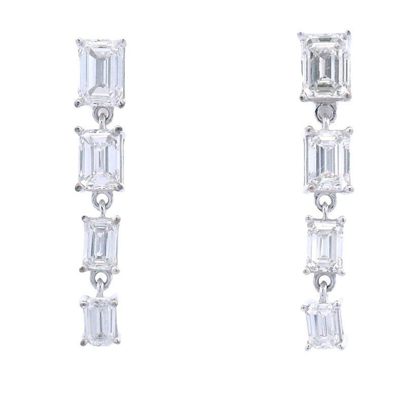 Bids.com Lab Grown Diamond Dangle Earrings 14KT White Gold Earrings