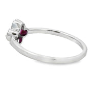 Bids.com .20ct Ruby Diamond Ring 10KT White Gold Rings