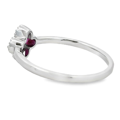 Bids.com .20ct Ruby Diamond Ring 10KT White Gold Rings