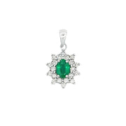 Bids.com 1.43ct Emerald Diamond Fashion Pendants 14KT White Gold Pendants