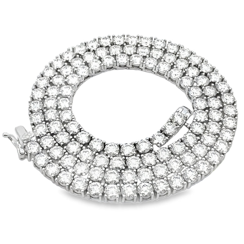 Bids.com 39.98ct Moissanite Tennis Necklace Sterling Silver Pendants
