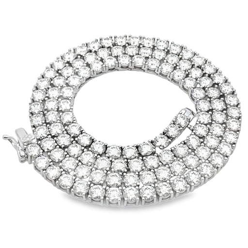 Bids.com 39.98ct Moissanite Tennis Necklace Sterling Silver Pendants White Smoke 22in 4mm