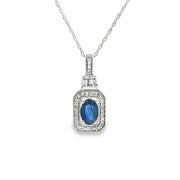 Bids.com .72ct Sapphire Diamond Fashion Pendants 14KT White Gold Pendants