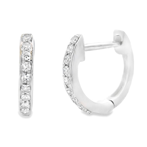 Bids.com .09ct Diamond Hoop Earrings 10KT White Gold Earrings