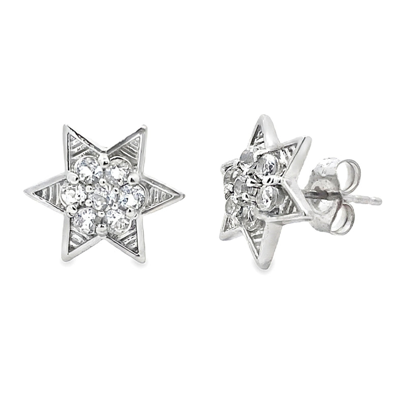 Bids.com .50ct White Topaz Earrings Sterling Silver Earrings