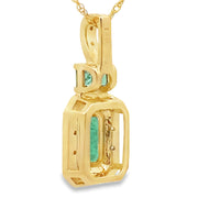 Bids.com .64ct Emerald Diamond Fashion Pendants 14KT Yellow Gold Pendants